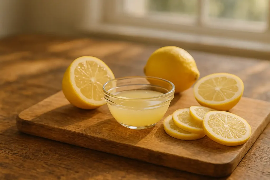 How much lemon juice is half a lemon – bowl of juice with lemon halves