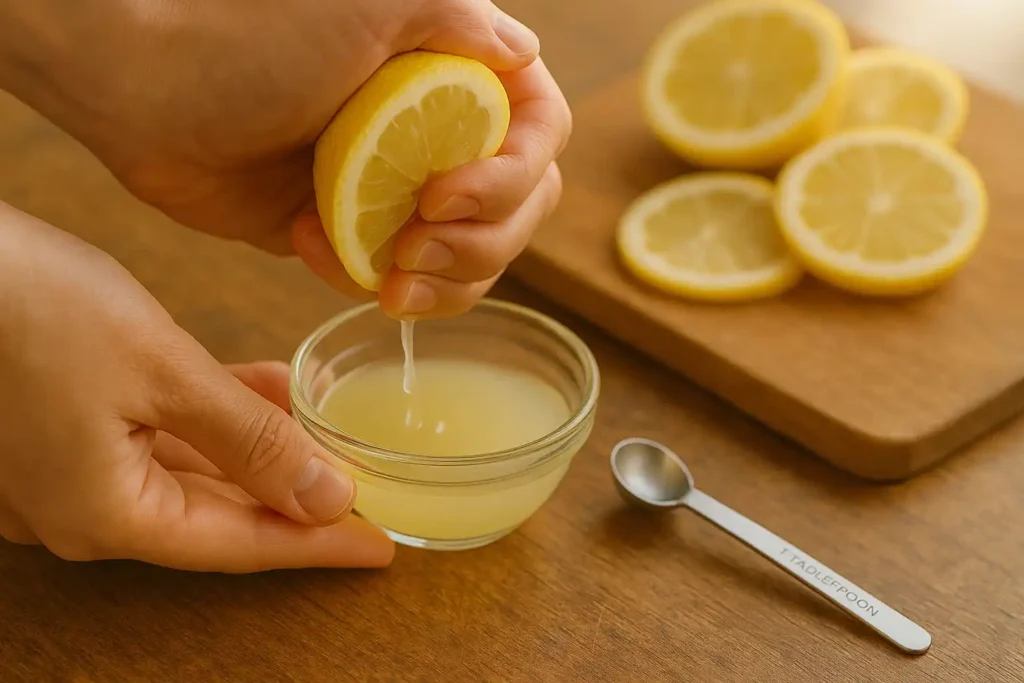 How to measure how much lemon juice is half a lemon