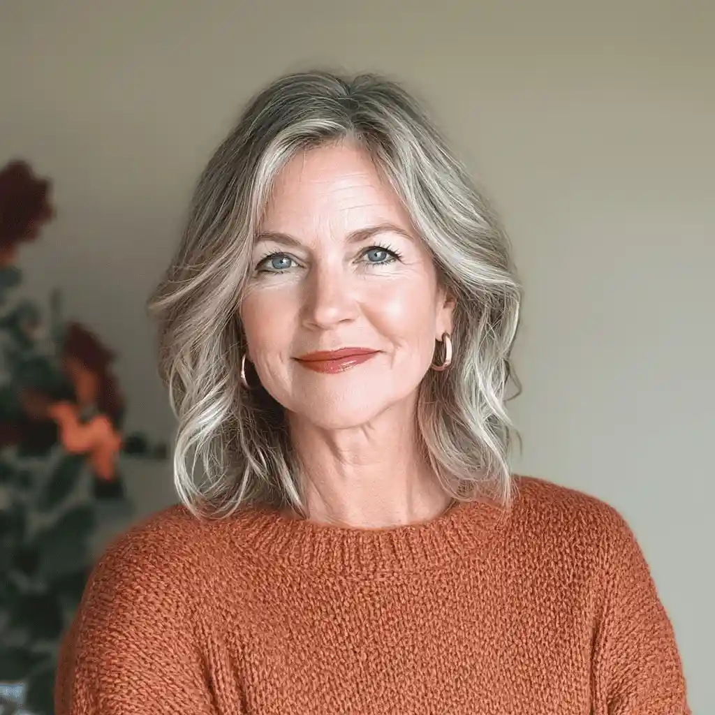 elise-food-blogger-taste-our-dish.webp Portrait of Elise, the creator of Taste Our Dish, smiling in a cozy kitchen setting while wearing an orange sweater