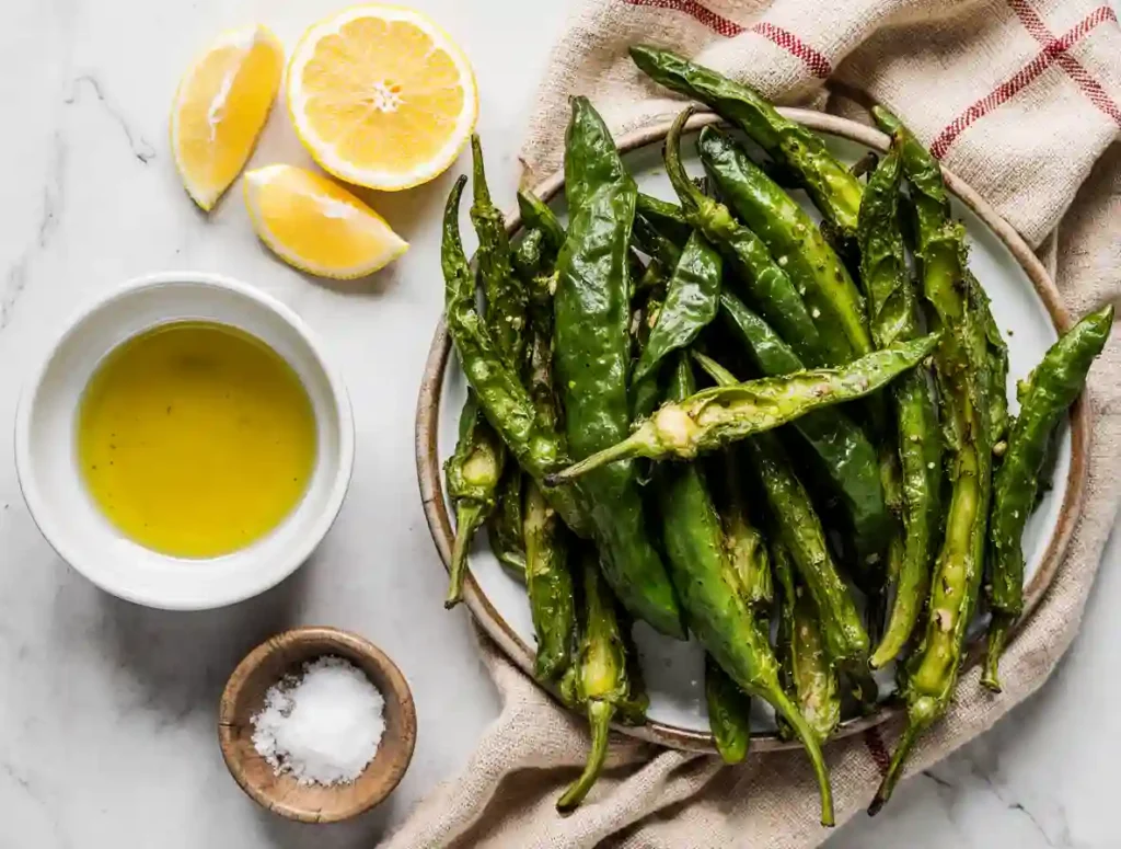 Ingredients for shishito peppers air fryer recipe