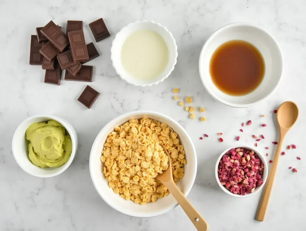 Homemade Dubai chocolate with pistachio and crunch