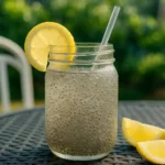 Served chia seed water with lemon