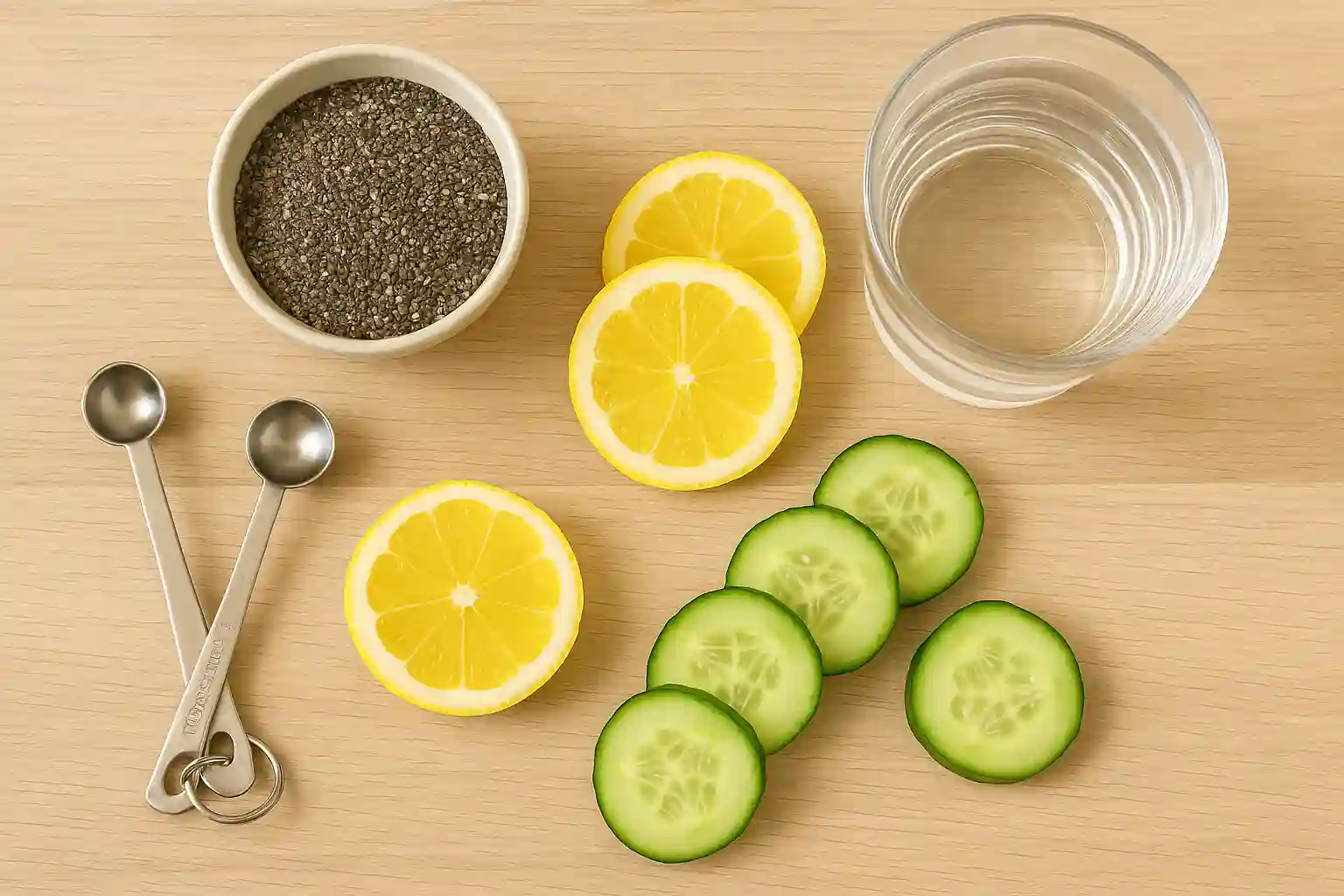 chia-seed-water-recipe-ingredients. Ingredients for chia seed water recipe