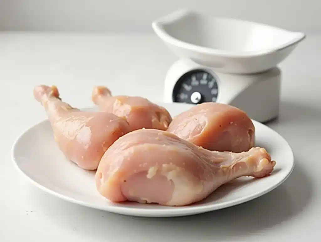 Raw chicken leg calorie comparison visual