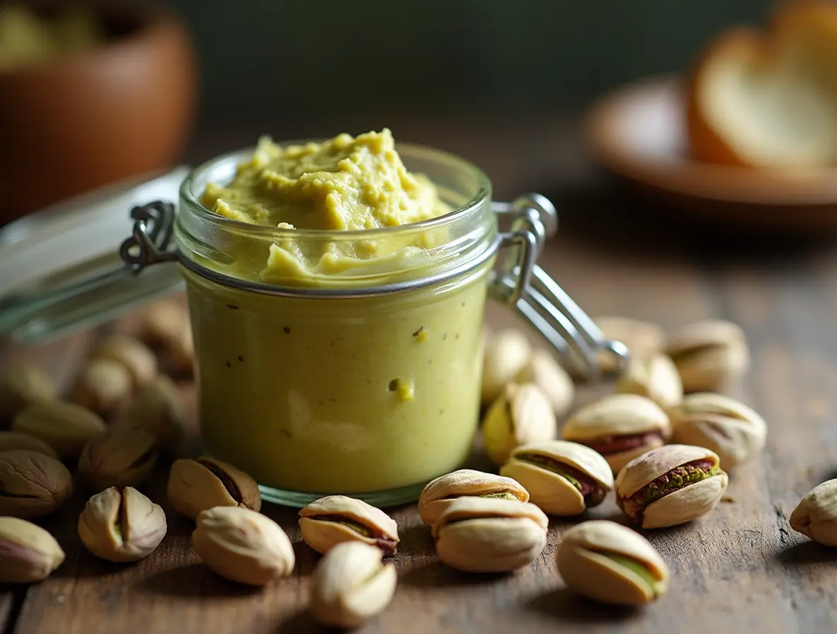 how-to-make-pistachio-butter-featured how to make pistachio butter in a rustic kitchen