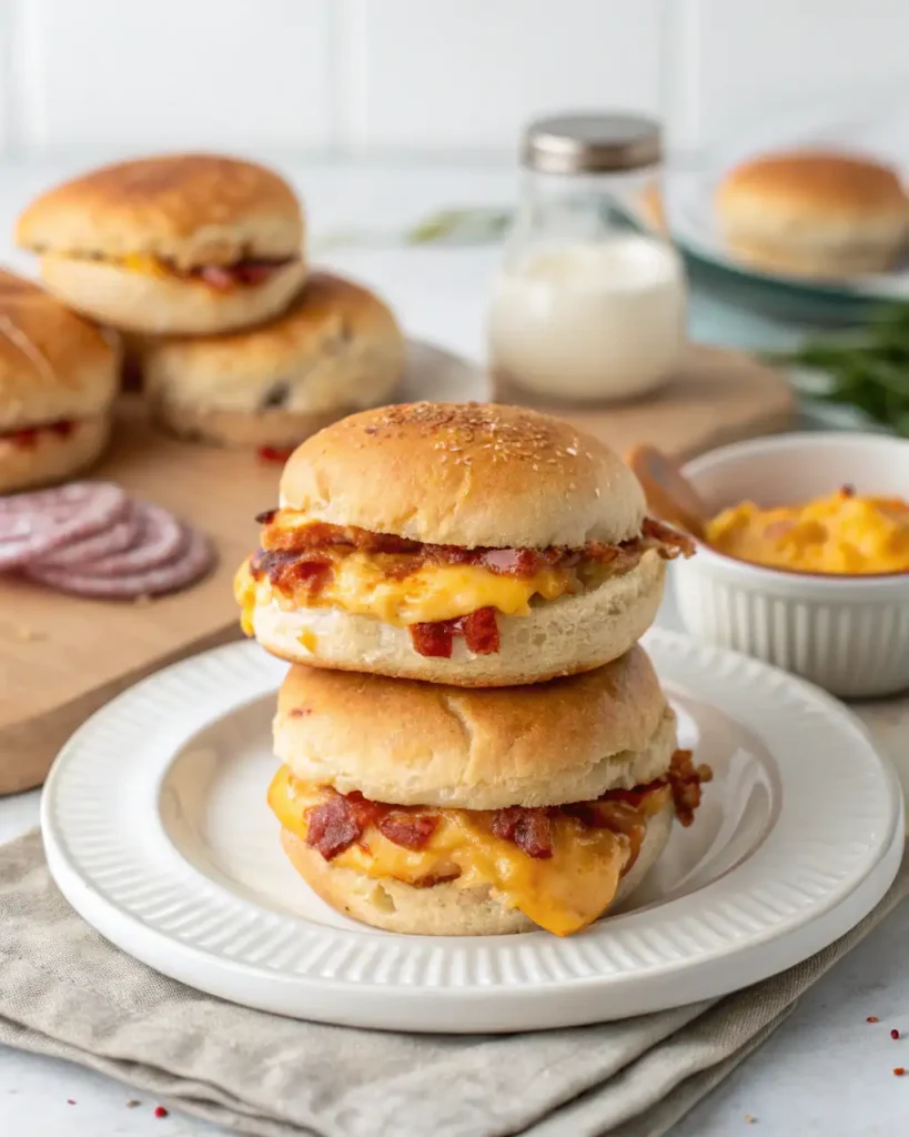 Served Big Mouth Bites sliders on platter
