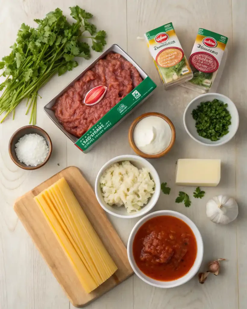 Ingredients for San Giorgio lasagna recipe