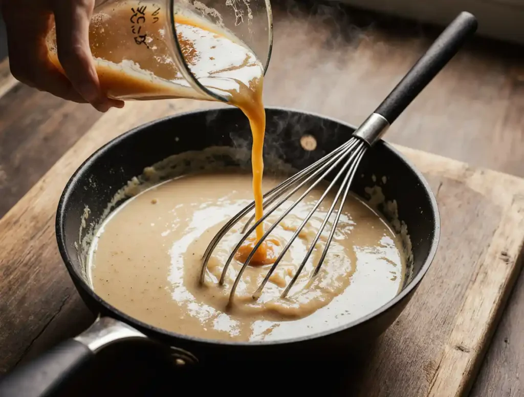 Adding chicken broth to Popeyes gravy roux
