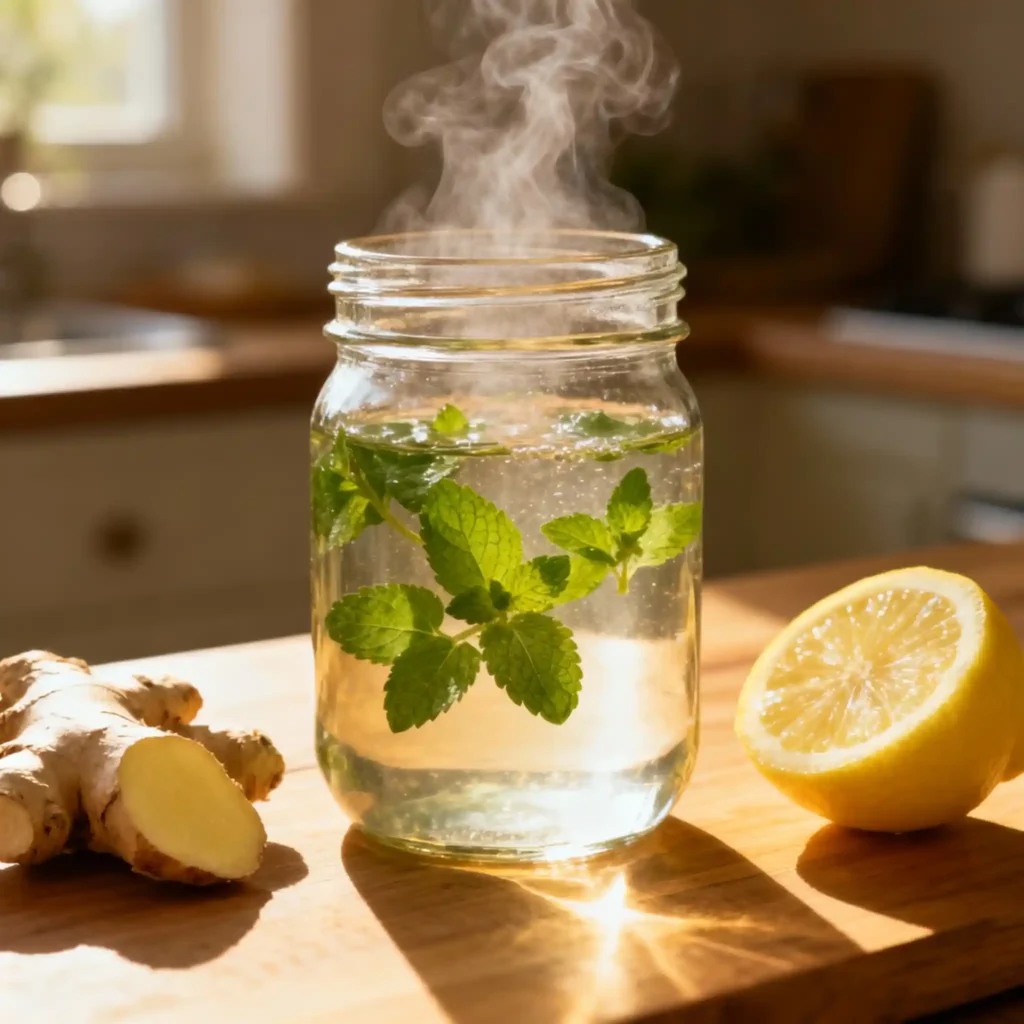 Steeping lemon balm tea for Zepbound-inspired recipe